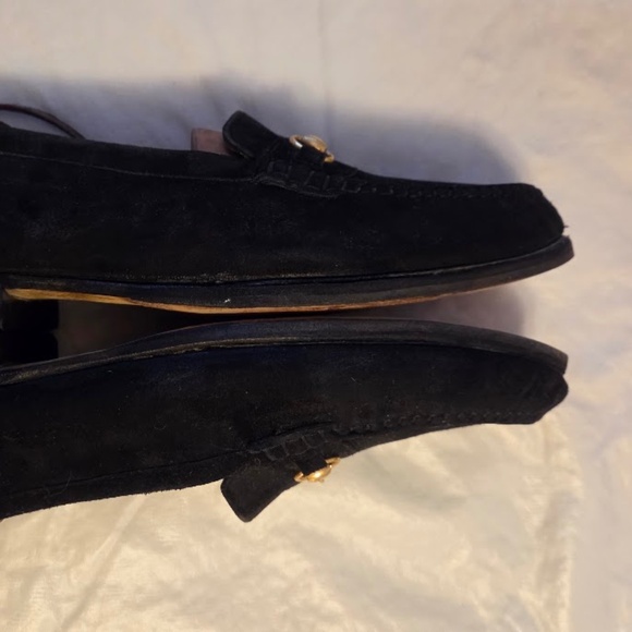 Vintage Bally Men’s Black Suede Loafers w/ Gold Detail from Switzerland size 10 - Picture 5 of 9